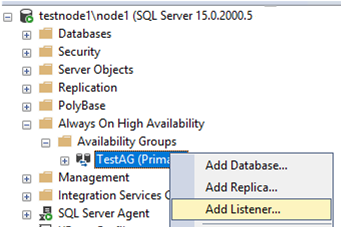 add always on high availability listener