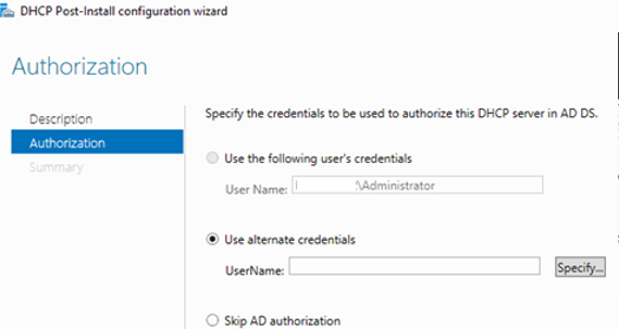 authorize this DHCP server in ADDS