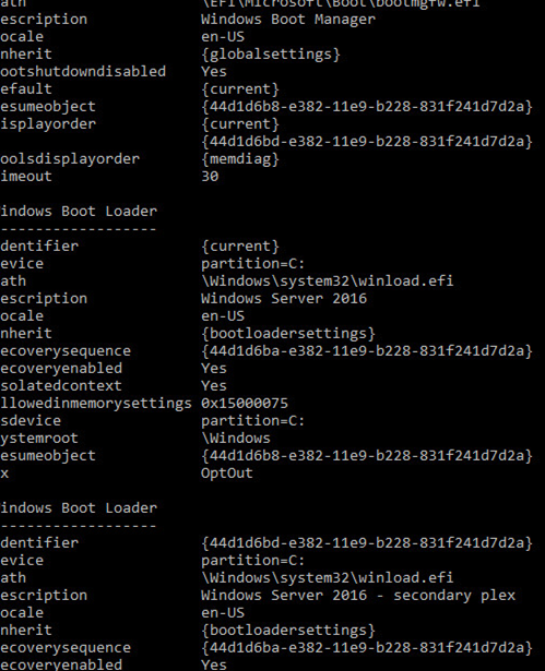 bcd configuraion for mirrored drives