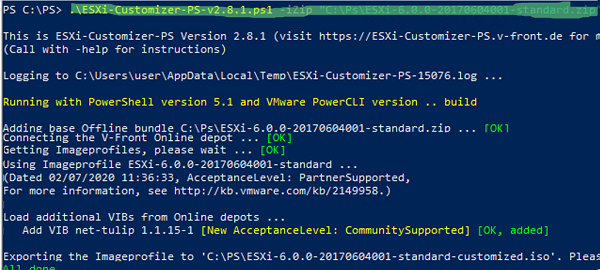 ESXi-Customizer-PS download esxi image load net-tulip