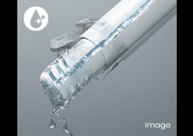 Self-cleanses inside and out with EWATER+