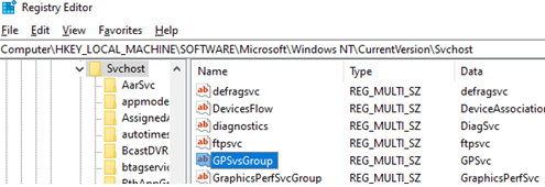 GPSvsGroup under svchost