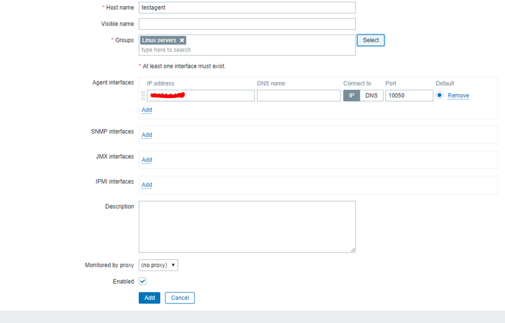 linking zabbix template to linux host