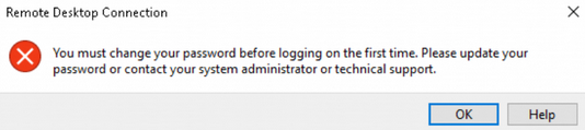 You must change your password before logging on the first time