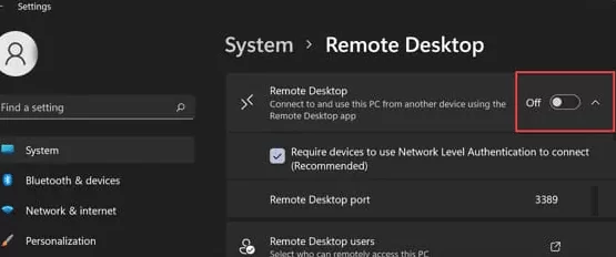 enable rdp on windows 11