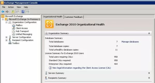 exchange server get client CALs required