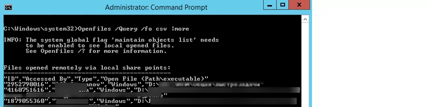 Openfiles cli tool to manage open files