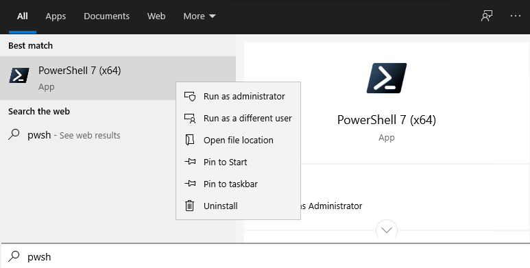 pwsh.exe - powershell core executable