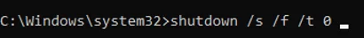 Shutdown Windows command