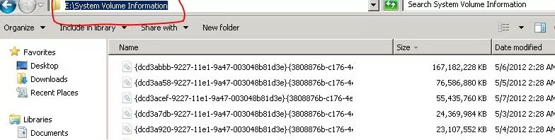 System Volume Information huge folder size