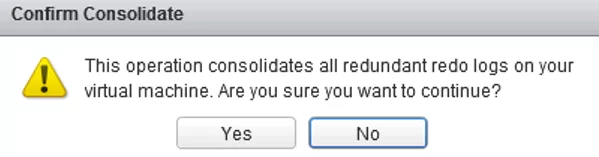 This operation consolidates all redundant redo logs on your virtual machine