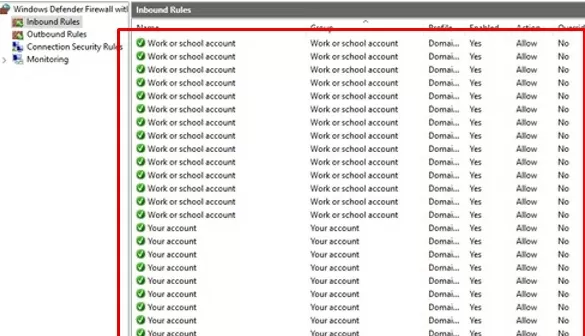 windows server 2019 rds: poor performance many firewall rules